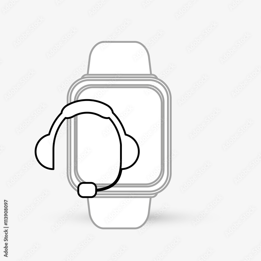 Obraz premium Wearable technology design. Gadget icon. Flat illustration, vector