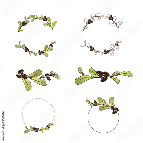 Olive or Argan Oil Logo Design Set