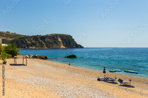 Sunny beach in Albania.