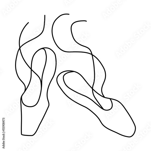 Ballet pointe shoes icon, outline style