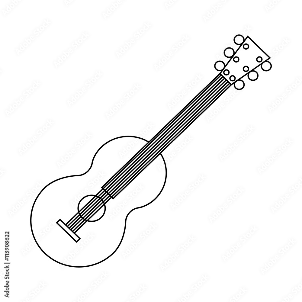 Classical guitar icon, outline style Classical guitar icon, outline style