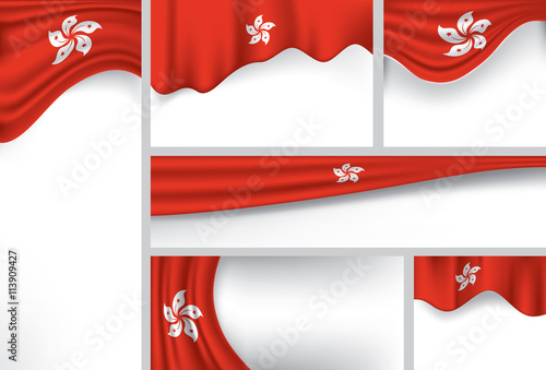 Abstract Hong Kong Flag, Hong-Kong Colors (Vector Art)