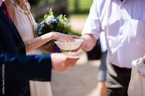 Old russian rite of wedding photo