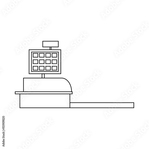 Cash register icon, outline style