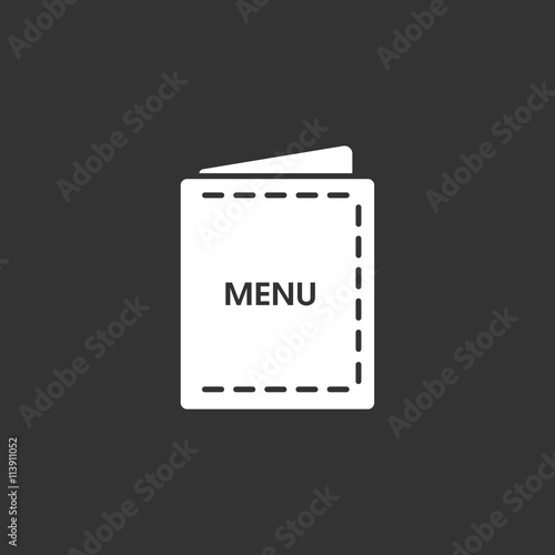 Icono de menú de restaurante sobre fondo oscuro