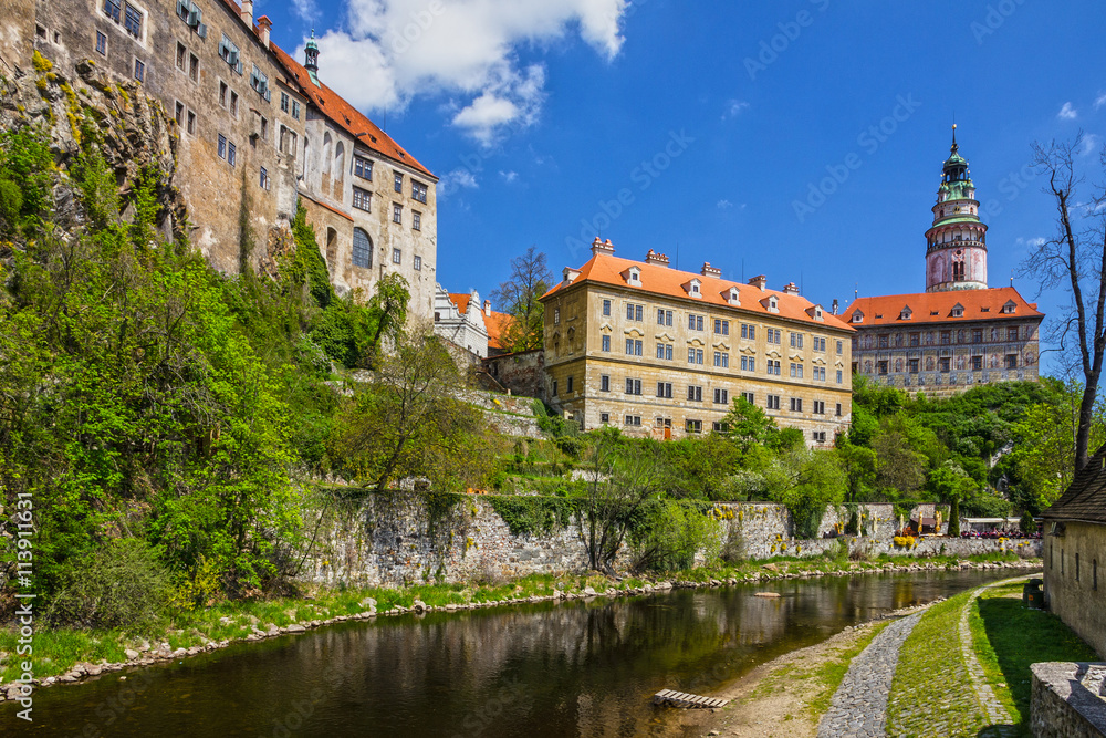 Fototapeta premium Czech Republic, houses.Cesky Krumlov old rural town