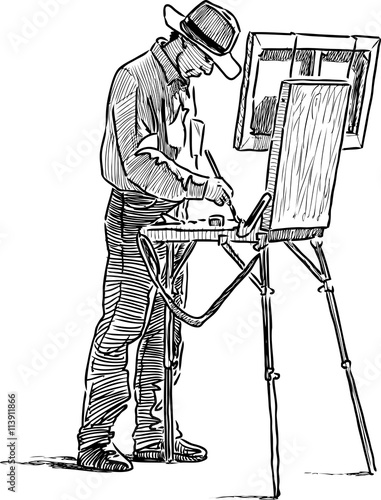 painter on open air