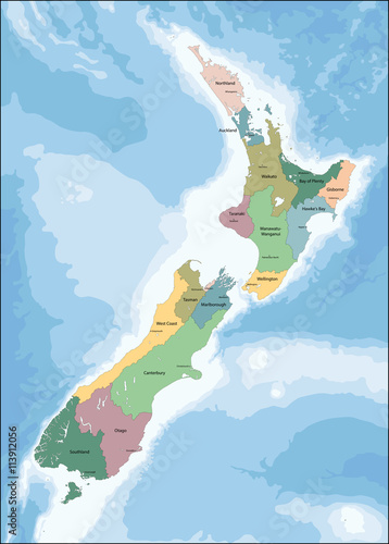 Obraz na plátně New Zealand map