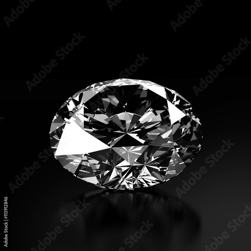Diamond jewelry isolated on black background 3d rendering.