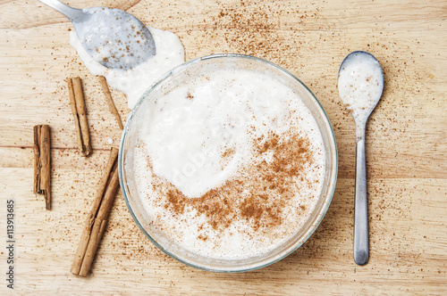 Delicious rice pudding dessert