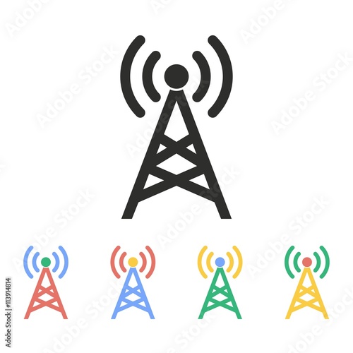 Communication tower - vector icon.