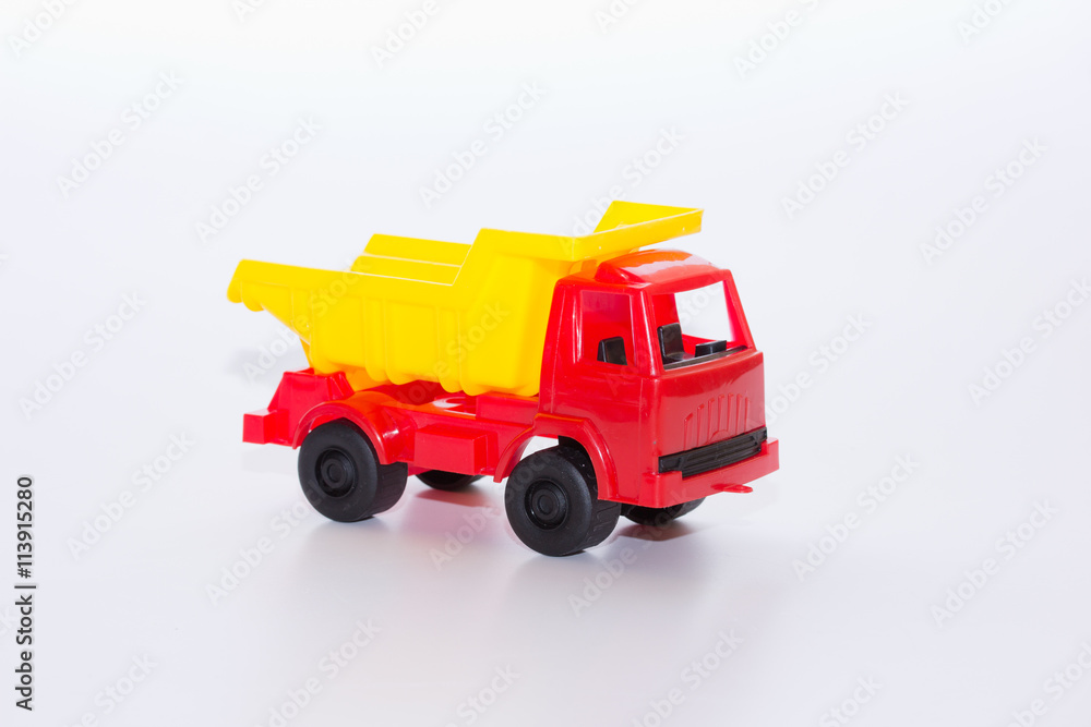 Color toy car. Isolated on white background