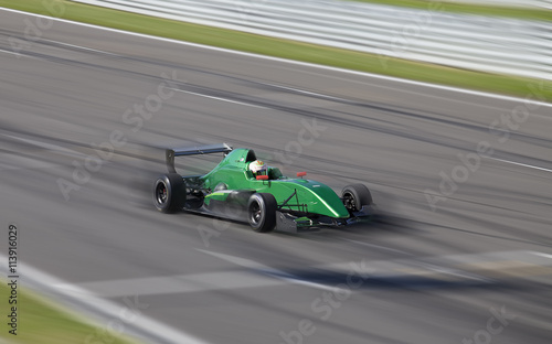 Motion blur of racing car