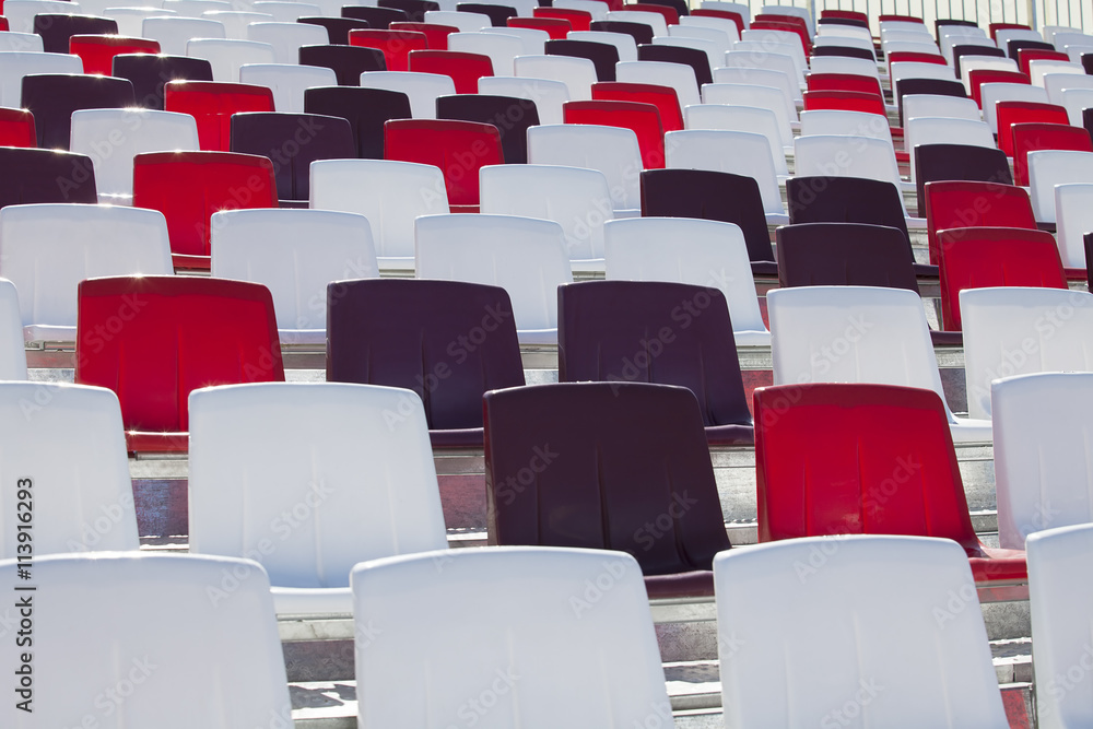 Naklejka premium Colorful empty plastic seats