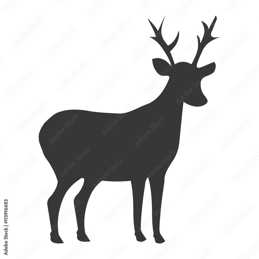 Obraz premium deer shadow side view,vector graphic