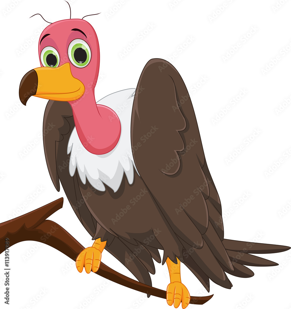 funny cartoon vulture on a tree branch funny cartoon vulture on a tree branch
