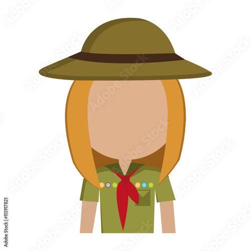 avatar girl wearing colorful clothes and hat,vector graphic