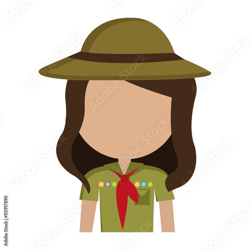 avatar girl wearing colorful clothes and hat,vector graphic