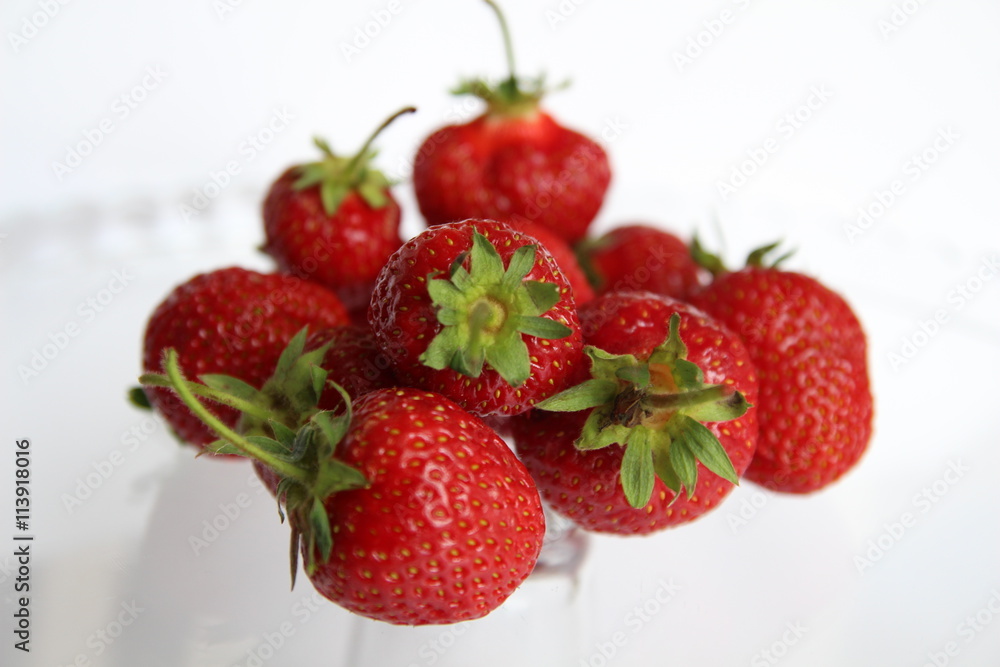 Strawberries with leaves. Strawberries with leaves.