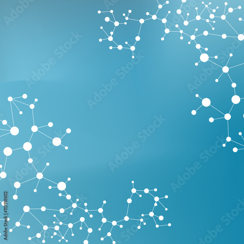 Structure molecule and communication Dna, atom, neurons. Science concept for your design. Connected lines with dots. Medical, technology, chemistry, science background. Vector illustration.