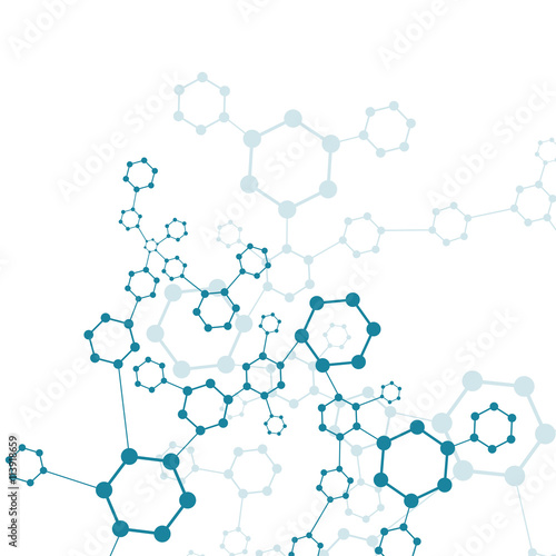 Structure molecule and communication Dna, atom, neurons. Science concept for your design. Connected lines with dots. Medical, technology, chemistry, science background. Vector illustration.