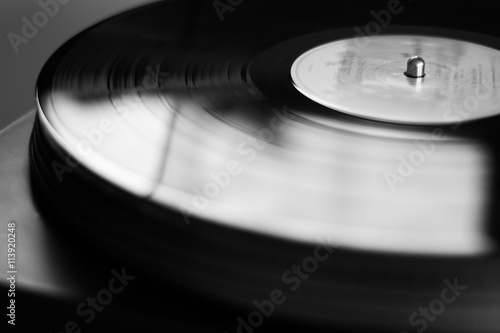 Plattenspieler, Vinyl, schwarz weiß photo