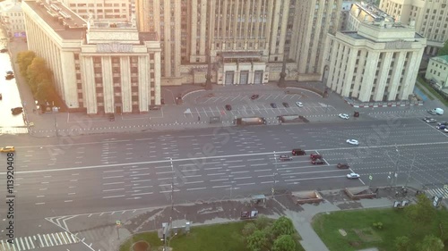 View of Moscow from the roof of a multistory building