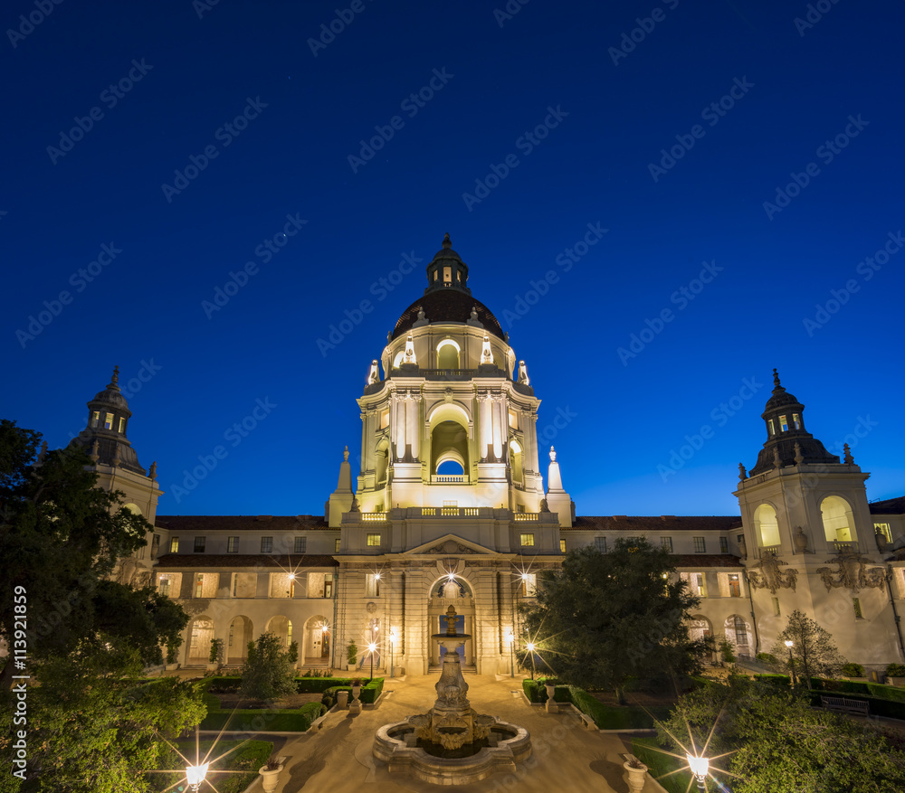 The beautiful Pasadena City Hall near Los Angeles, California