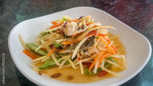 Thai food papaya salad
