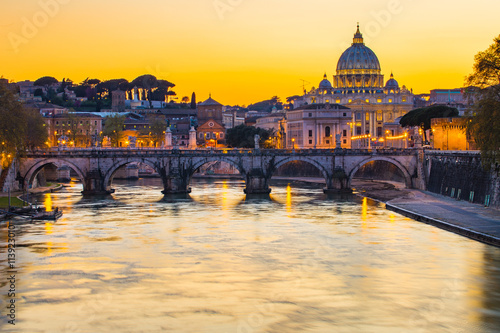 The State of Vatican City at sunset