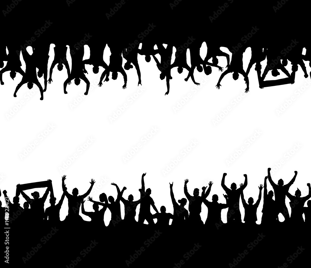 Seamless wallpaper with cheering people Seamless wallpaper with cheering people
