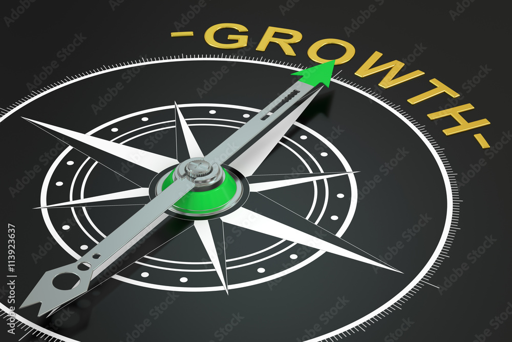 Growth compass concept, 3D rendering Growth compass concept, 3D rendering