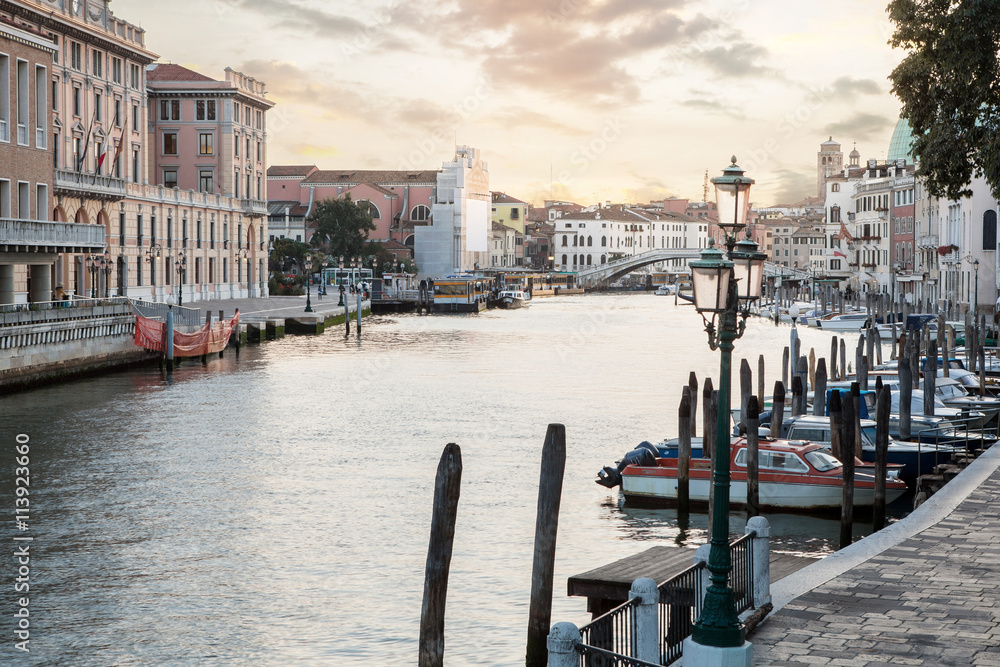 Famous Grand Canal at sunset