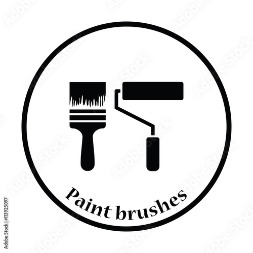 Icon of construction paint brushes