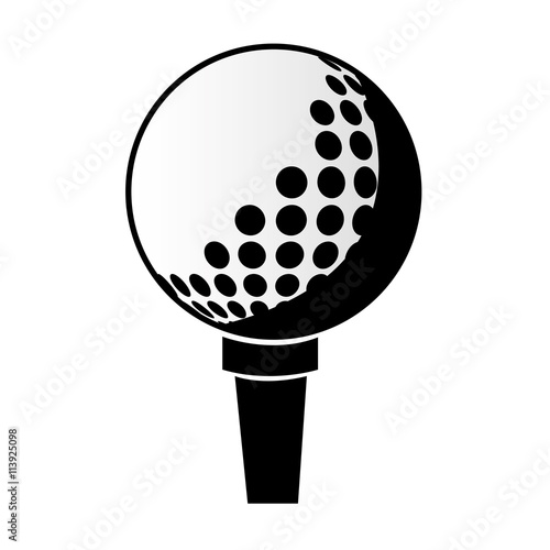 black and white golf ball front view over isolated background,vector illustration