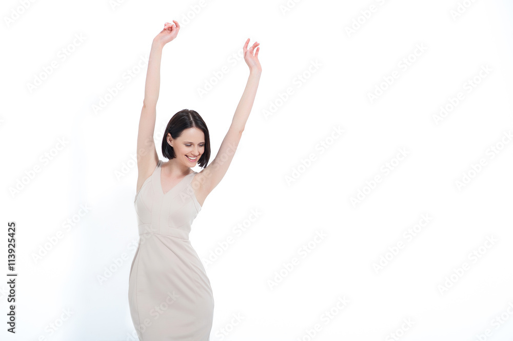 Beautiful young woman posing in dress Beautiful young woman posing in dress