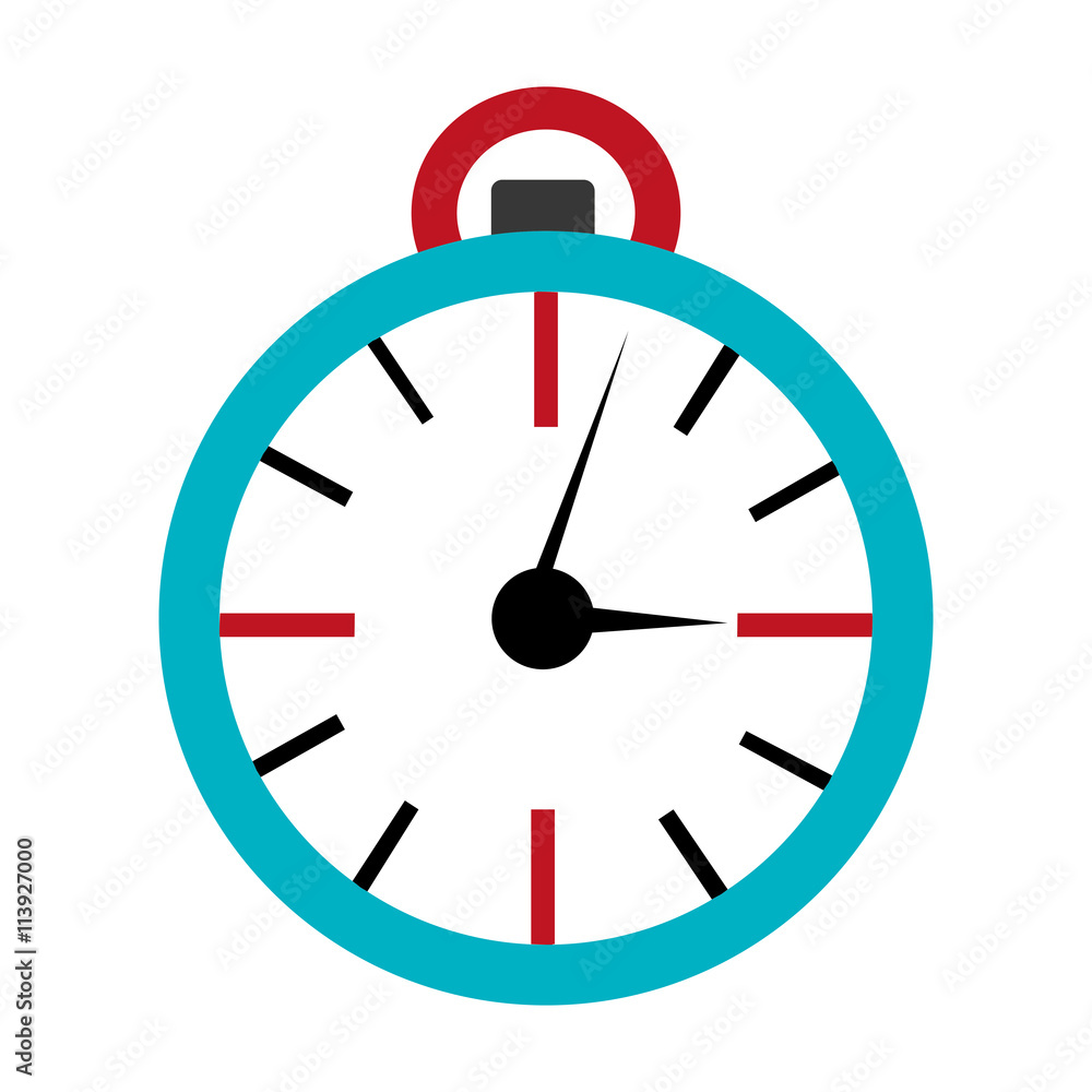 blue orbed clock with red lines over isolated background,vector illustration blue orbed clock with red lines over isolated background,vector illustration