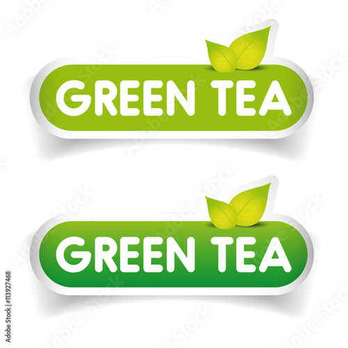 Green Tea sign label vector