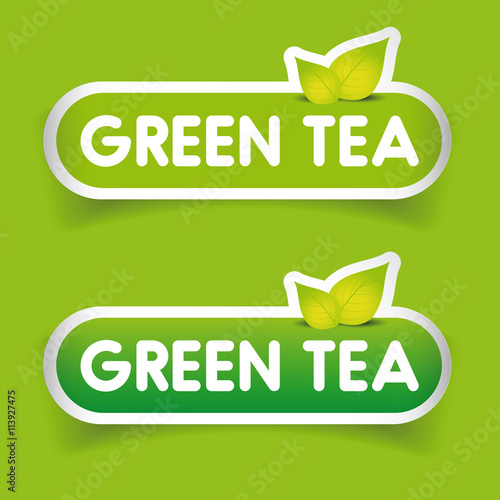 Green Tea sign label vector
