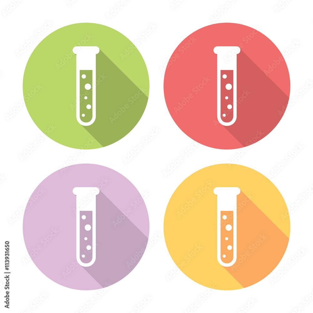 Chemistry Laboratory Flask Flat Icons Set Chemistry Laboratory Flask Flat Icons Set