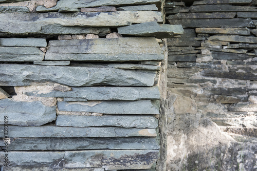 Bluestone Foundation Ruin: An old abandoned foundation made of up of flat slabs of Bluestone in New York's Hudson Valley