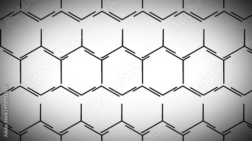 technological abstract hexagon honey comb motion background loop white