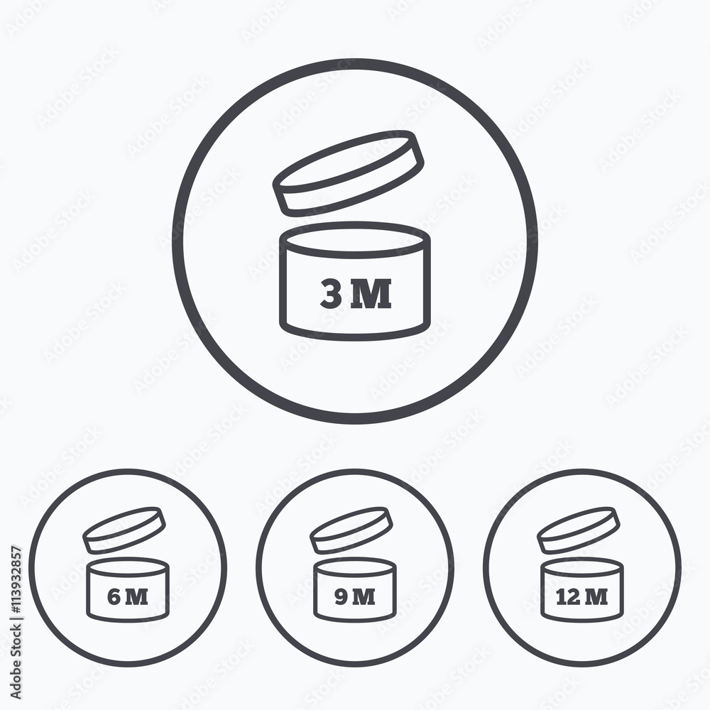 After opening use icons. Expiration date product After opening use icons. Expiration date product