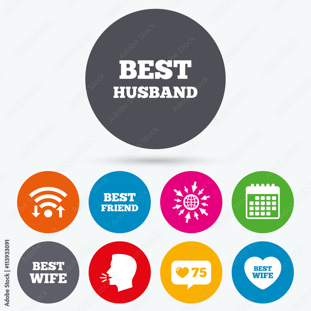 Best wife, husband and friend icons. Best wife, husband and friend icons.