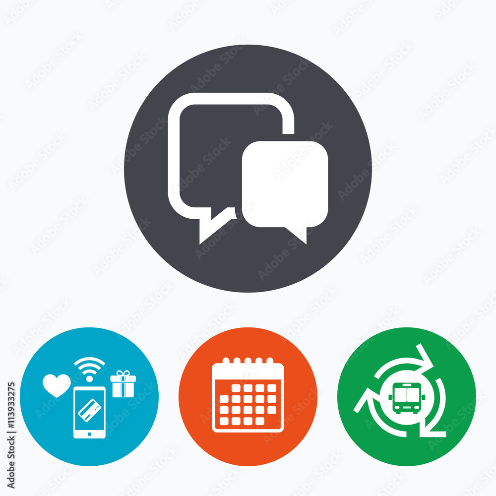 Chat sign icon. Speech bubble symbol. Chat sign icon. Speech bubble symbol.