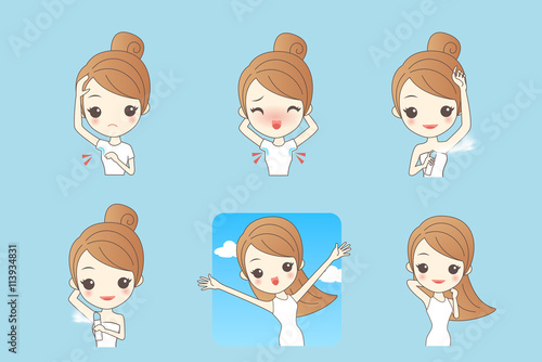 woman applying deodorant on underarm