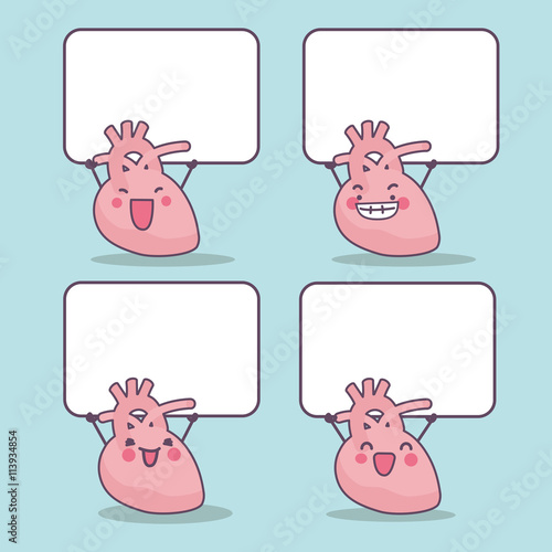 cartoon heart with blank billboard