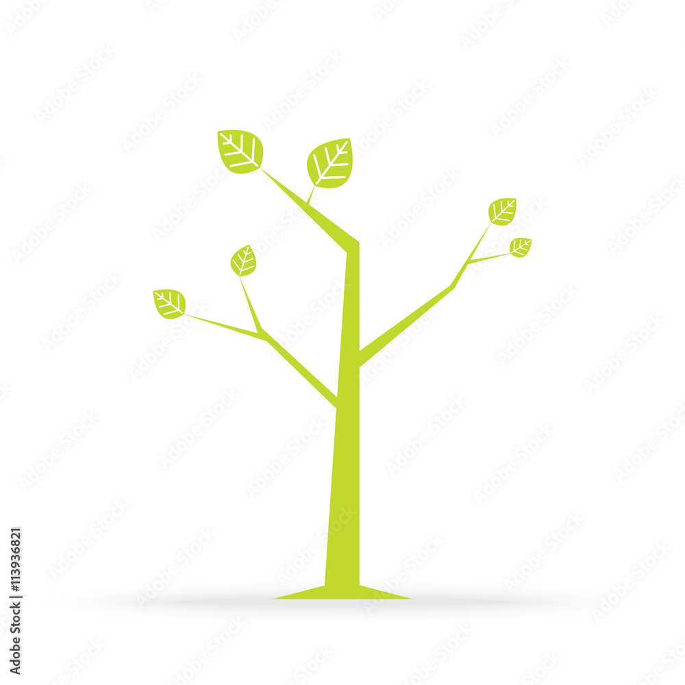tree and green leaves isolated on white background element decor tree and green leaves isolated on white background element decor
