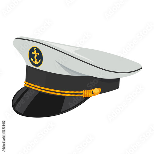 Captain hat vector illustration isolated on white background