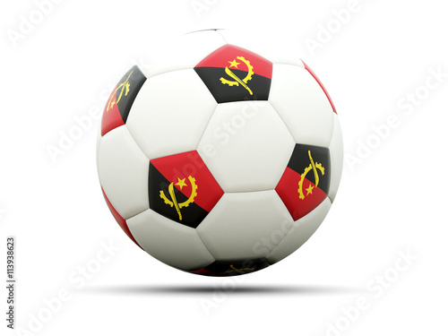 Flag of angola on football